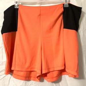 Coral and black shorts